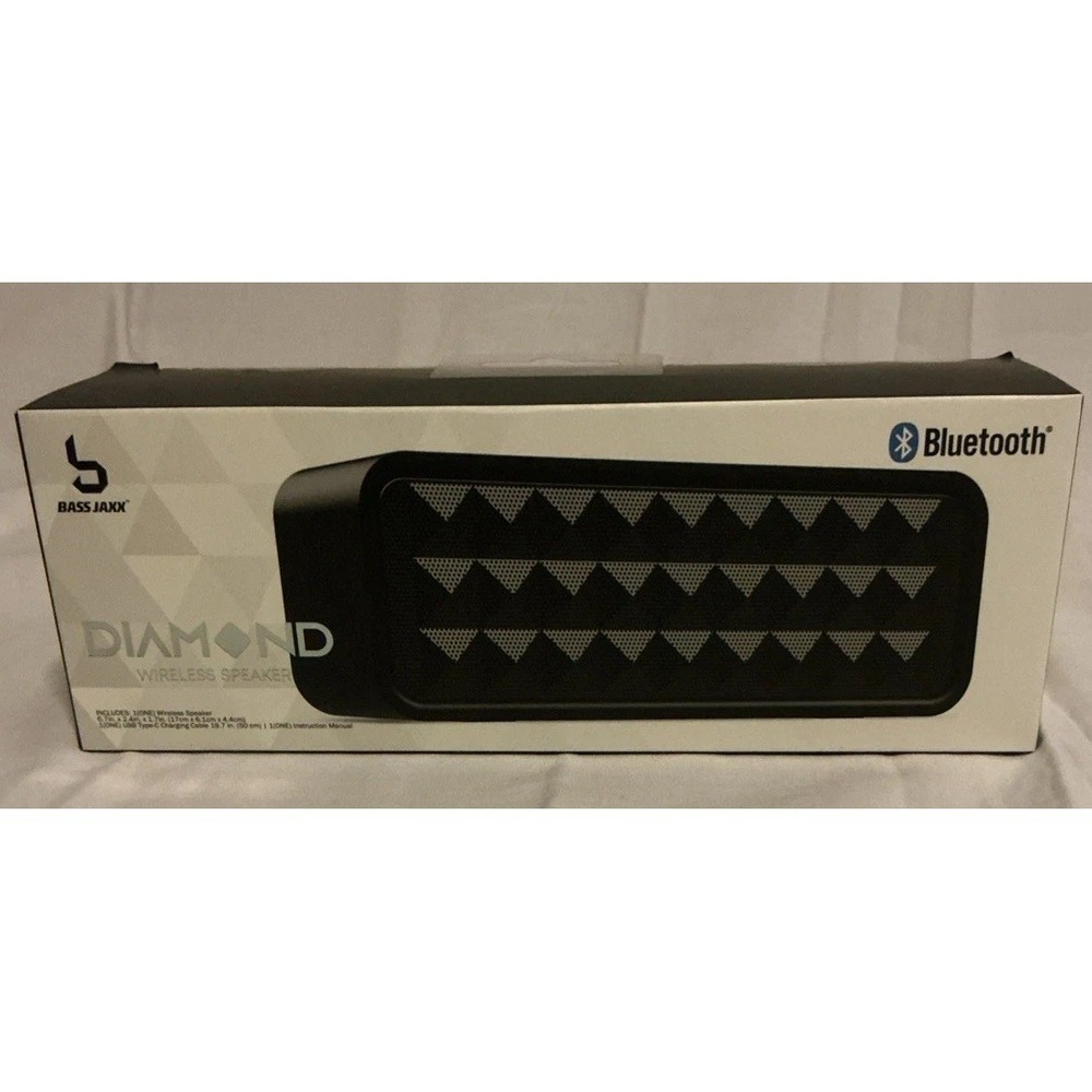 Bass Jax Bluetooth Diamond Wireless Speaker, #SP-0224-Black New In Sealed Box